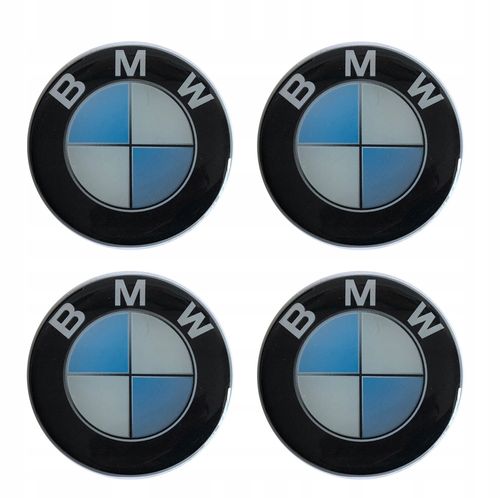 4 x BMW Emblem HELL BLAU Felgen Aufkleber Logo Nabendeckel Nabenkappe Radkappe 4 x 56 mm