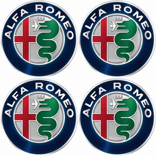 4 x Alfa Romeo Emblem Felgen Aufkleber Logo Nabendeckel Nabenkappe Radkappe 4 x 56 mm
