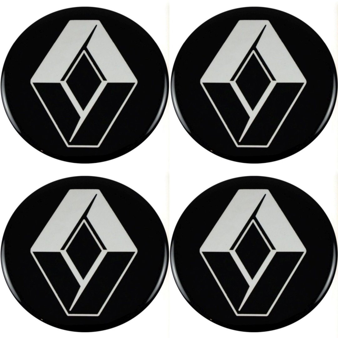 LogoEmbl Aufkleber 4 x 56 mm embleme kompatibel mit Renault radkappen nabenkappen nabendeckel Silikon
