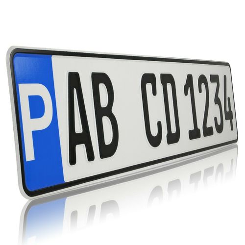 Parkplatzschild geprägt mit Wunschtext Parkplatz Kennzeichen